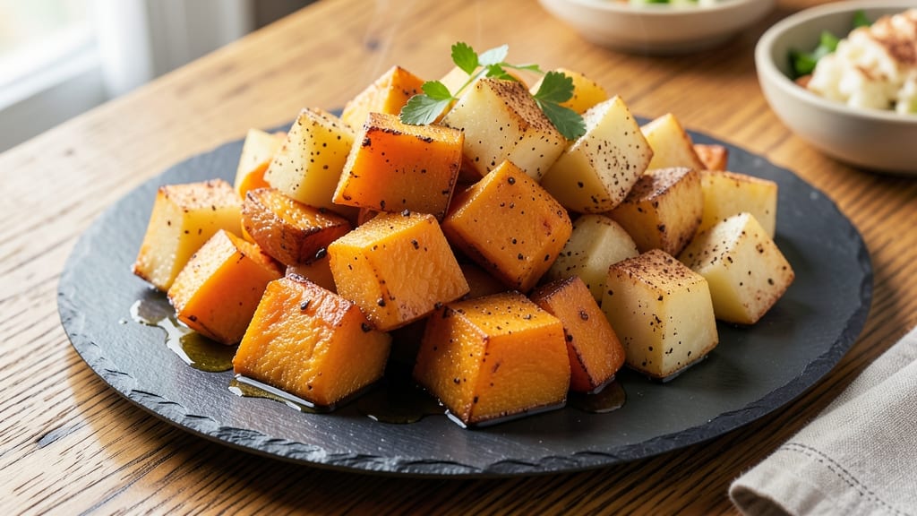 Baked Squash and Potato Recipe: Roasted Trio With Caramelized Sweetness And Crispy Edges