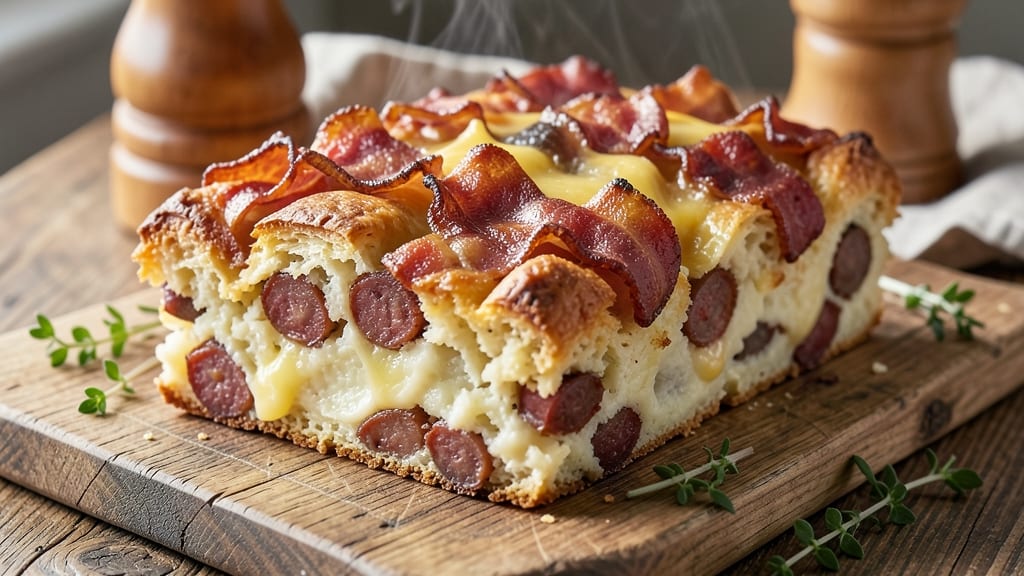 Bacon and Sausage Potato Loaf Recipe: Smoky Crust and Juicy Meat Heart