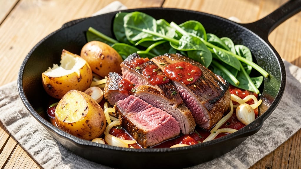 Beef Spinach Potato Recipe: One-Pan Hearty Stew With Savory Layers