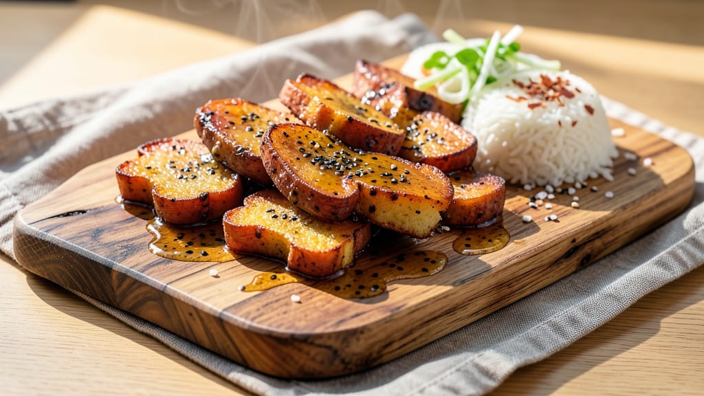Baked Okinawan Sweet Potato Recipe: Umami-Rich Miso Glaze and Crispy Crown