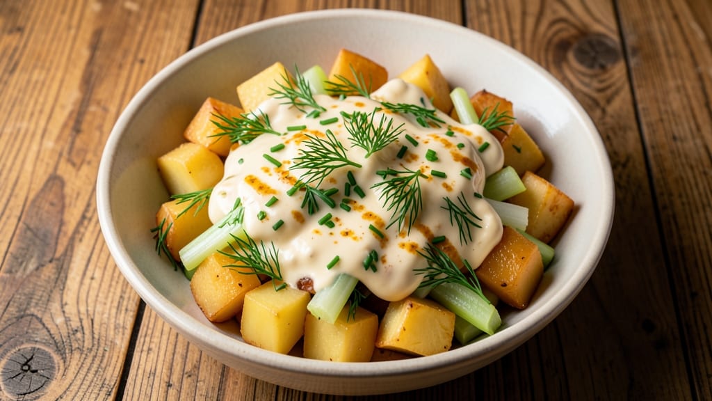 Alternative Potato Salad Recipe: Herb-Infused Mayonnaise with Crunchy Celery Bites