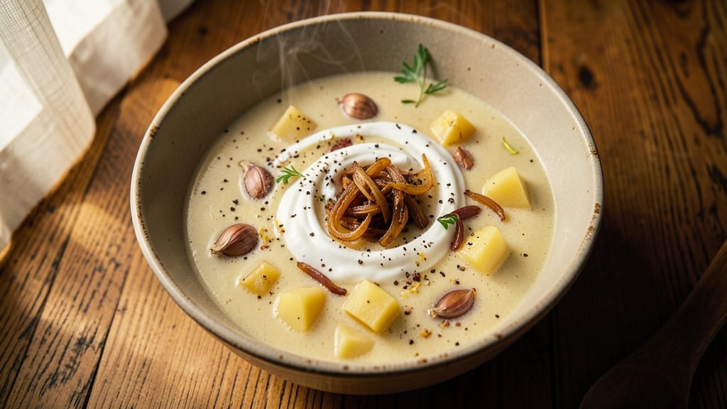 Alton Brown's Potato Soup Recipe: Velvety Roasted Garlic Base