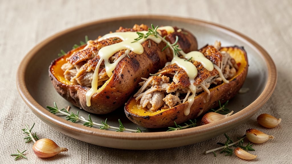 Turkey Stuffed Sweet Potato Recipe: Herb-Crusted Roast and Creamy Swirl Fusion