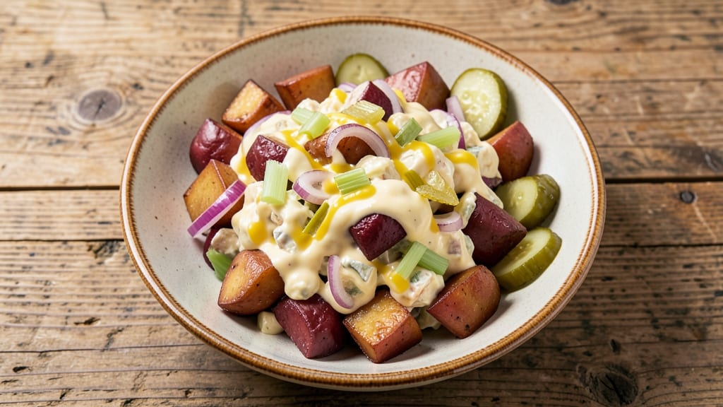 Bad Brad's Potato Salad Recipe: Crispy Celery Crown Over Creamy Mustard-Mayo Bliss