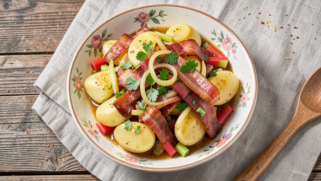 Authentic Warm German Potato Salad Recipe: Crispy Celery Bites and Smoky Mustard Magic