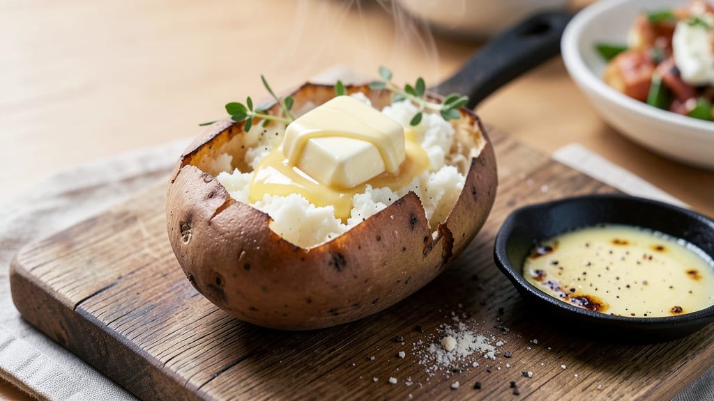 Baked Potato with Butter Recipe: Fluffy Interiors and Buttery Crispy Crowns