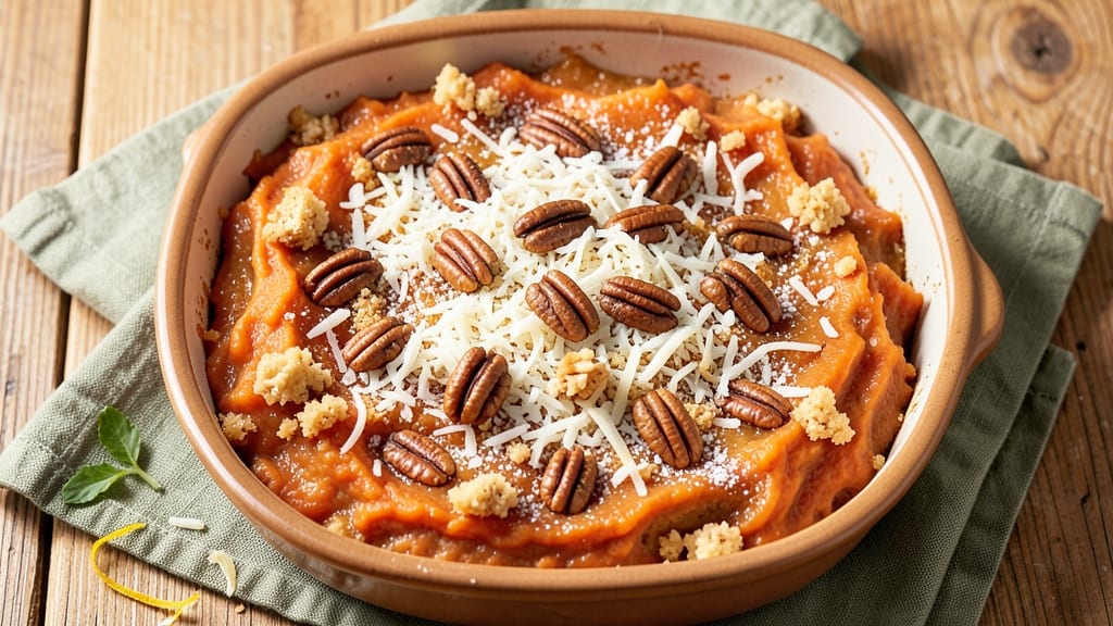 Sweet Potato Casserole Recipe With Pecan And Coconut Topping: Crunchy Tropical Twist for Holiday Tables
