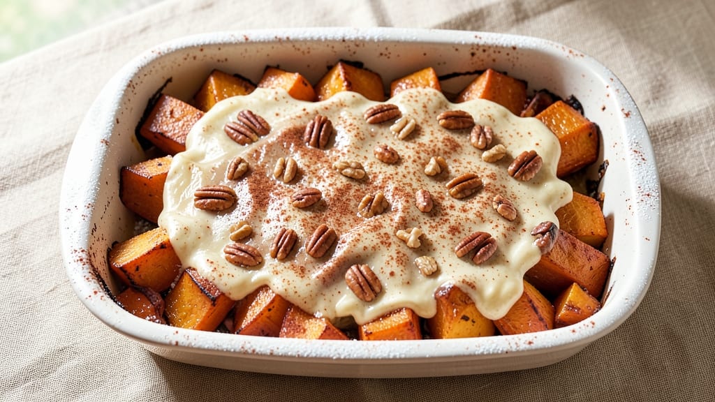 Sweet Potato Casserole Using 40 Oz Bruce's Yams Recipe: Caramelized Crown Over Nutty Cream Cheese Bliss