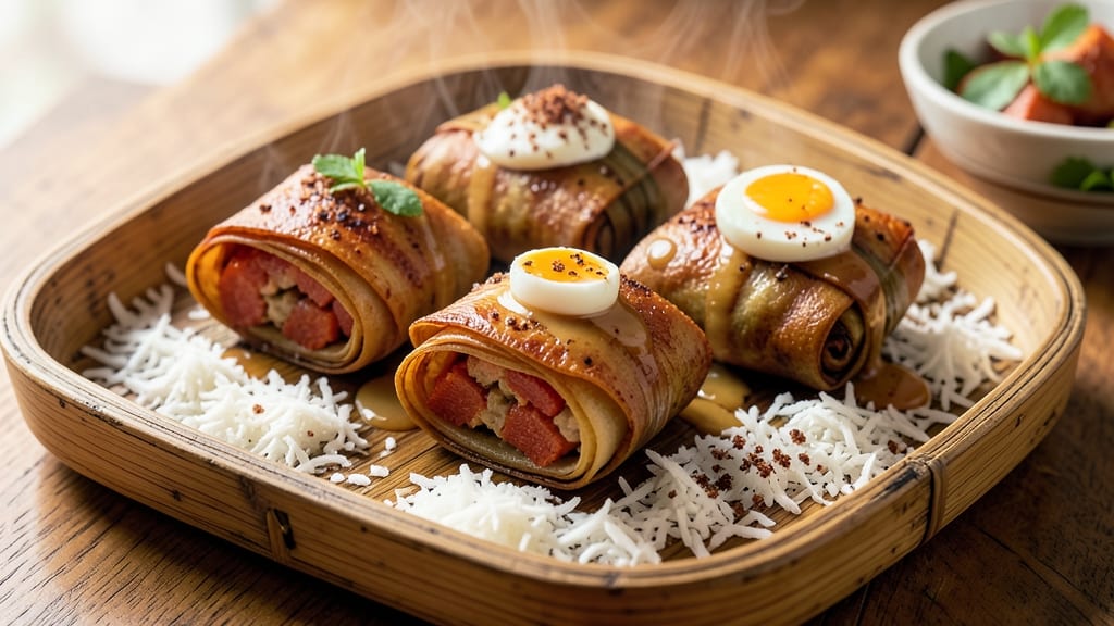 Sweet Potato Turon Recipe: Crispy Celery Crown Over Nutty Coconut Bliss