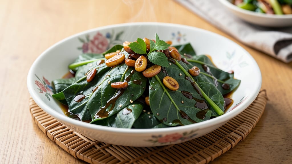 Sweet Potato Leaves Chinese Recipe: Wok-Sizzled Greens With Garlic-Ginger Kick