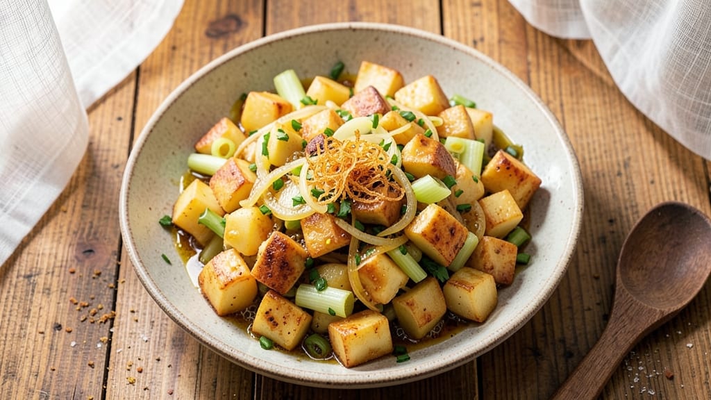 Anthony Bourdain-Inspired Potato Salad Recipe: Bold Mustard Vinaigrette with Crispy Celery Crown