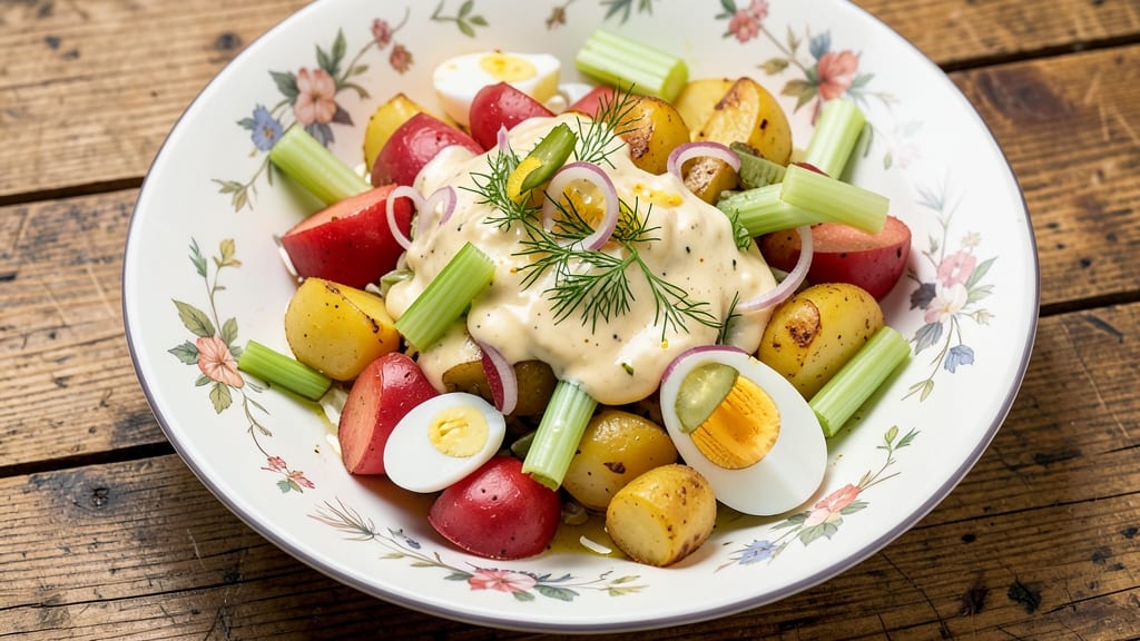 Austrian-Style Potato Salad Recipe: Crispy Celery and Mustard-Vinegar Crunch