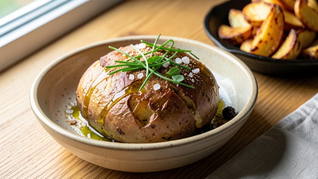Baked Potato Recipe With Olive Oil: Crispy Crowns and Creamy Heart