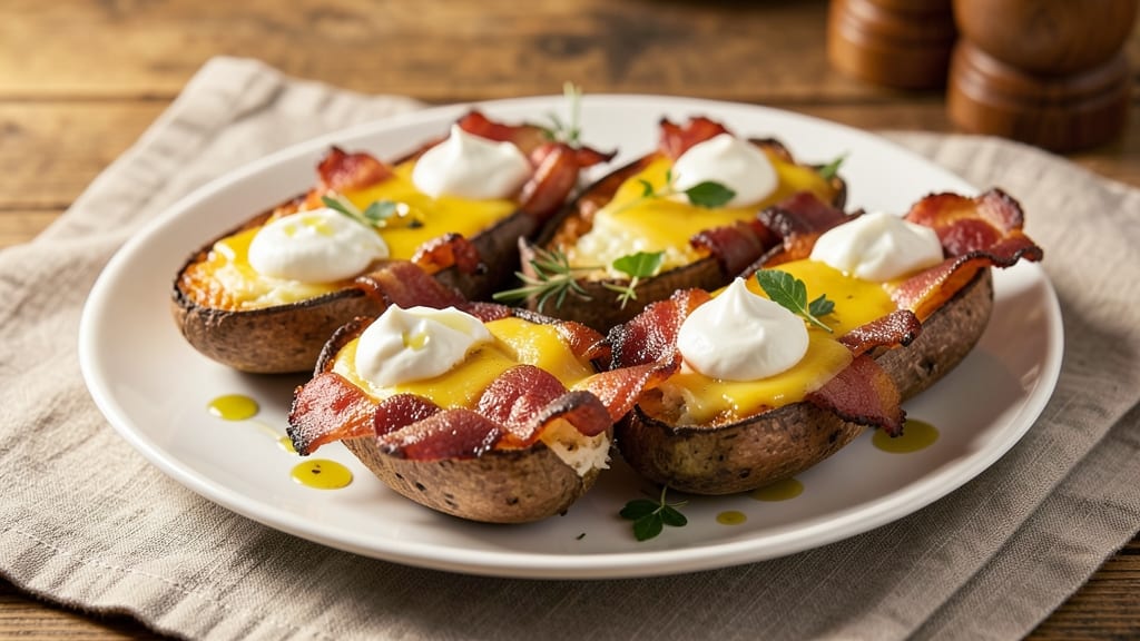 Baked Potato Skins Recipe Pioneer Woman: Smoky Bacon and Cheese Stuffed Crunch